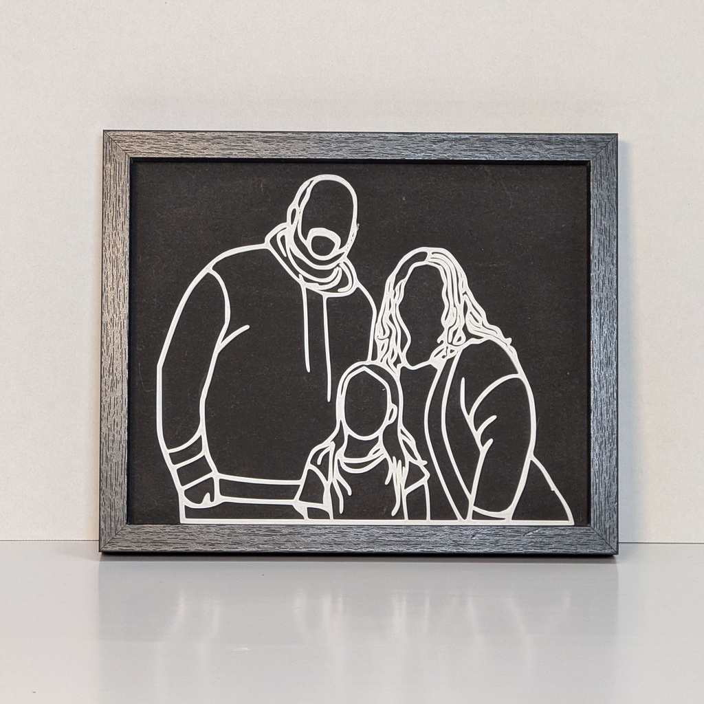 3D Wall Art with Frame (Black, Black, Black)